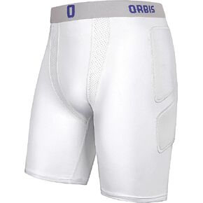 Orbis Adult Baseball Sliding Shorts with Cup Pocket, Foam Padding, White (NO Cup)
