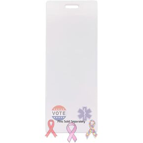 Badge Buddy Pin Holder for Nursing Pins - Vertical 5 Hole Blank White Card Backer - Display Your Cute, Funny, Trading, Award & Medical Pins - Great for Nurse, Doctor, Student, Staff by Specialist ID