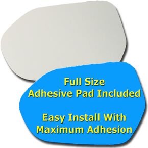 Mirror Glass + Full Size Adhesive Pad for 2018-2023 Toyota Camry Driver Side Replacement (2018 2019 2020 2021 2022 2023 18 19 20 21 22 23)