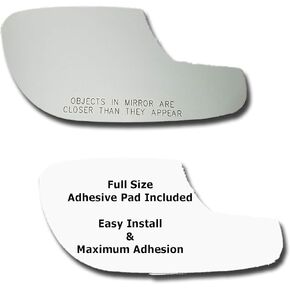 Mirror Glass + Full Size Adhesive Pad for 2012-2019 Ford Taurus Passenger Side Replacement (2012 2013 2014 2015 2016 2017 2018 2019 12 13 14 15 16 17 18 19)