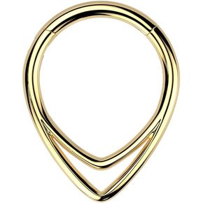 Pierced Owl 16GA ASTM F-136 Implant Grade Titanium Double Chevron Hinged Segment Clicker Ring