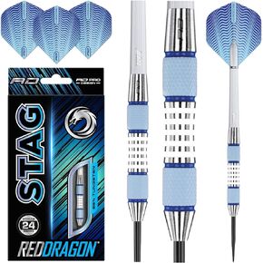 RED Dragon Stag 24g, 26g, 28g or 30g Tungsten Darts with Flights and Stems