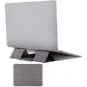 Laptop Stand Portable Design Adjustable Height Ergonomic Space-Saving Lightweight Sturdy Construction Non-Slip Feet Office, Home, Travel Foldable and Portable Durable Stylish Design（Black）