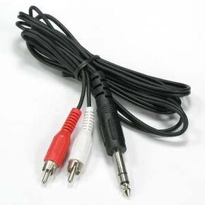 15ft 1/4" Stereo Plug to 2 RCA Cables - Compatible with Amplifiers, Instruments, Microphones, and Home Stereos
