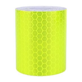 AUNMAS Reflective Tape Fluorescent, Conspicuity Tape Visibility Hazard Caution Adhesive Tape Safety Signs Hazard Warning Emergency Vehicle Safe Marking Tape Warning Tape Roll