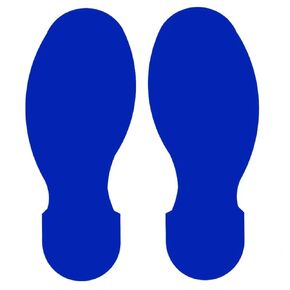 Brady ToughStripe Nonabrasive Footprints Floor Marking Tape, 10" Length, 3-1/2" Width, Blue (Pack of 10 Per Roll)