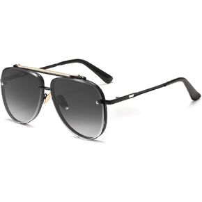 FEISEDY Oversized Aviator Sunglasses for Men Women Vintage Sun Glasses Metal Frame Gradient Shades B0105
