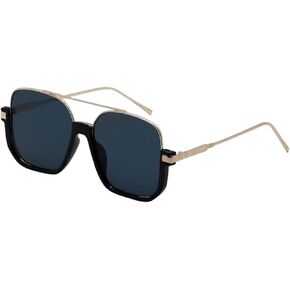 Sunglasses for Men & Women, Chic Oversized Fashion Aviator Dual Tone Glasses, Summer Eyewear with UV400 Protection