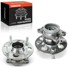 A-Premium 2 x Rear Wheel Bearing and Hub Assembly with ABS Ring & 4-Lug Compatible with Hyundai Accent 2012-2017, Kia Rio 2012-2017