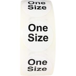 White Circle One Size Clothing Size Stickers for Retail Apparel 0.75 Inch 500 Total Adhesive Labels