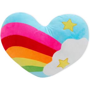 17.7"X13.8"Heart Pillow Stuffed Rainbow Heart Shaped Throw Pillow Plush Toy,Star