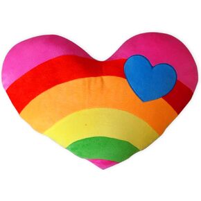 17.7"X13.8"Heart Pillow Stuffed Rainbow Heart Shaped Throw Pillow Plush Toy,Star in Kuwait
