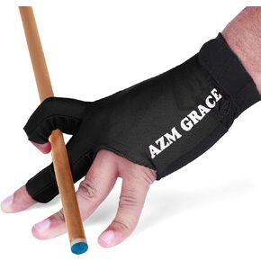 AZM 3 Fingers Pool Gloves Billiards Right Hand Shooters Snooker Cue Sport Glove Show Gloves for Women Men Billiard Shooters Carom Sports Accessories