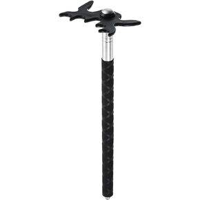 Retractable Billiards Cue Stick Bridge with Detachable Plastic Bridge Head - Silicone Handle Billiards Table Accessory, Apply to Party/Club/Home Black