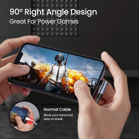 كابل ORNARTO USB C إلى Lightning (معتمد من MFi) بطول 6 أقدام لكابل شاحن iPhone 14 توصيل الطاقة لشحن سلك مجدول من النايلون متوافق مع iPhone 14/13/12/11/10/SE وiPad وAirPods-أسود in Kuwait