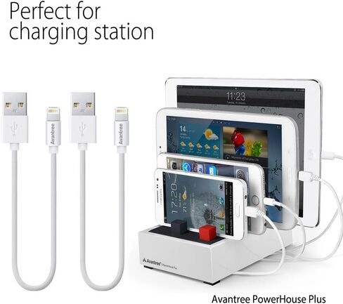 Avantree [Apple MFi Certified 2 Pack iPhone Cable Short، Apple Lightning Cable 1ft for iPhone X، 8، 7، 6s، 6، 6 Plus، 5 iPod iPad، كابل شحن ومزامنة بيانات عالي السرعة - أبيض in Kuwait