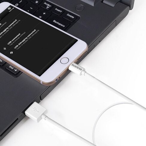 Avantree [Apple MFi Certified 2 Pack iPhone Cable Short, Apple Lightning Cable 1ft for iPhone X, 8, 7, 6s, 6, 6 Plus, 5 iPod iPad, High Speed Data Sync and Charge Cable - White in Saudi Arabia