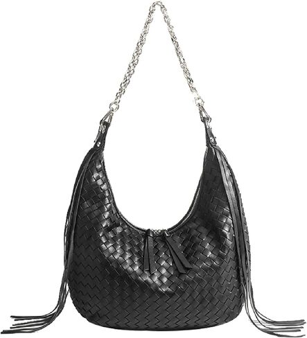 JINMANXUE Fringe Hobo Bag for Women, Retro Handmade Woven Tote Bag, Travel Shoulder Bag Handbag, Fashion Work Day Bags in Saudi Arabia