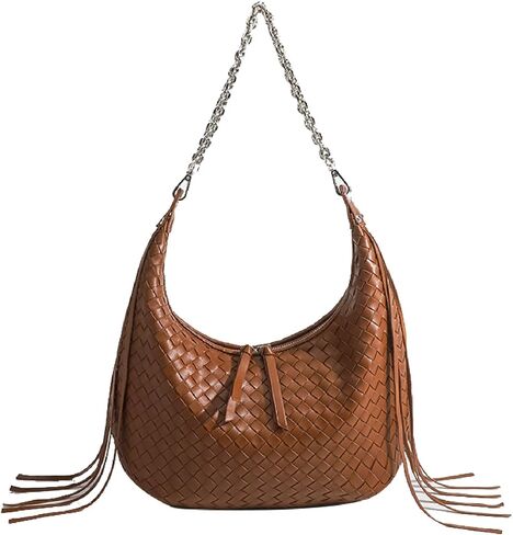 JINMANXUE Fringe Hobo Bag for Women, Retro Handmade Woven Tote Bag, Travel Shoulder Bag Handbag, Fashion Work Day Bags in Saudi Arabia