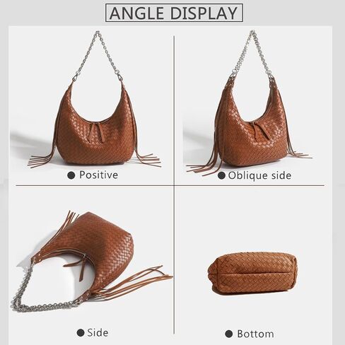 JINMANXUE Fringe Hobo Bag for Women, Retro Handmade Woven Tote Bag, Travel Shoulder Bag Handbag, Fashion Work Day Bags in Saudi Arabia