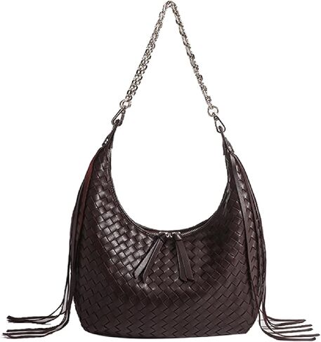 JINMANXUE Fringe Hobo Bag for Women, Retro Handmade Woven Tote Bag, Travel Shoulder Bag Handbag, Fashion Work Day Bags in Saudi Arabia