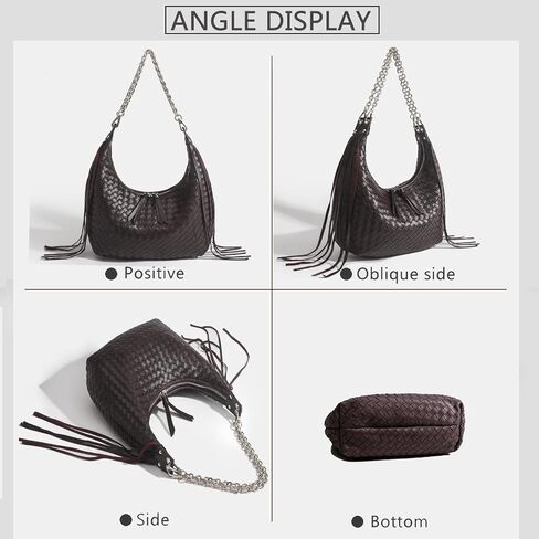 JINMANXUE Fringe Hobo Bag for Women, Retro Handmade Woven Tote Bag, Travel Shoulder Bag Handbag, Fashion Work Day Bags in Saudi Arabia