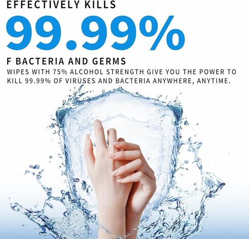 75% Alcohol Hand Sanitizer with Aloe Moisturizer & Vitamin E for On-the-Go Use, All-Purpose Travel Wipes, 55 Count, Restaurant, Home Office in Saudi Arabia