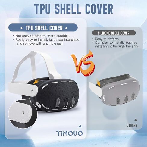مجموعة ملحقات الحماية TiMOVO VR لـ Meta Quest 3، غطاء حماية VR يتضمن قبضة وحدة التحكم، غطاء VR Shell، غطاء الوجه، غطاء العدسة، مشبك الإبهام، غطاء العين، غلاف واقي لـ Oculus Quest 3، أسود in Saudi Arabia