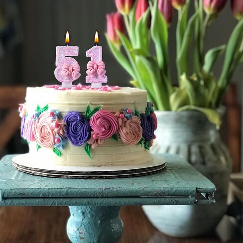 شموع عيد الميلاد الحادي والخمسين، شموع عيد ميلاد ذهبية بعمر 51 عامًا، هدايا تزيين تزيين الكيك لحفلة عيد ميلاد سعيد للنساء والرجال in Kuwait