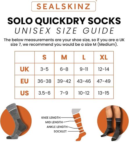 جورب بطول الكاحل من SEALSKINZ Morston Solo Quickdry in Saudi Arabia