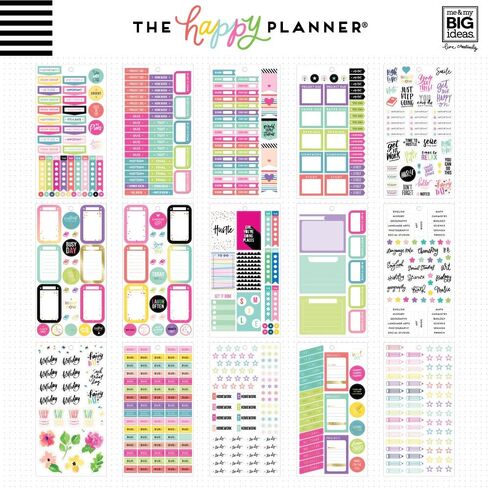 مجموعة ملصقات me & my BIG ideas القيمة للمخطط الكلاسيكي - لوازم سجل القصاصات Happy Planner - موضوع الطالب - متعدد الألوان - رائعة للمشروعات والألبومات - 30 ورقة، إجمالي 1302 ملصقًا in Saudi Arabia