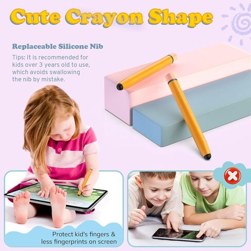 TiMOVO Kids Stylus Pen for Kindle Tablet, 2 Pack Stylus Pen for Kids Touchscreen Kindle Fire/iPad/iPhone Drawing Tablet Pen Children Crayon Stylus Pencil in Saudi Arabia