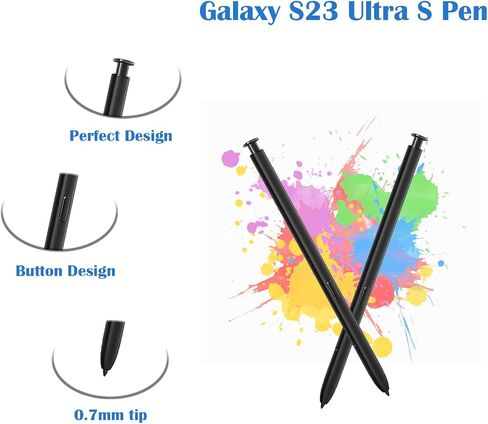 2 Pcs Galaxy S23 Ultra S Pen Replacement for Samsung Galaxy S23 Ultra WithoutBluetooth,Galaxy S23 Ultra Pen for Samsung Galaxy S23 Ultra(Black) in Saudi Arabia