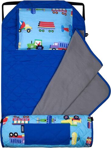 حقيبة ظهر للأطفال من وايلدكين مقاس 12 بوصة مع حصيرة قيلولة حديثة (القطارات والطائرات والشاحنات) in Kuwait