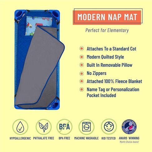 حقيبة ظهر للأطفال من وايلدكين مقاس 12 بوصة مع حصيرة قيلولة حديثة (القطارات والطائرات والشاحنات) in Kuwait