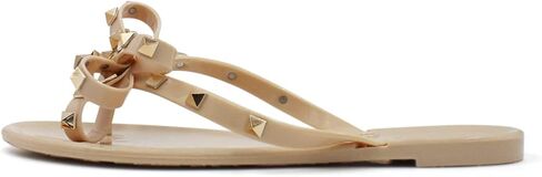 LAVRA Women’s Studded Sandals Bow T-Strap PVC Flip Flop Jelly Shoes in Saudi Arabia