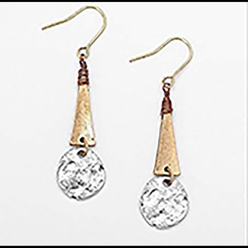 Brass Earrings for Women Boho Geometric Small Circle Dangling Earrings Antique Earrings Patina for Women Vintage Dangling (Brass+Brass Patina) in Saudi Arabia