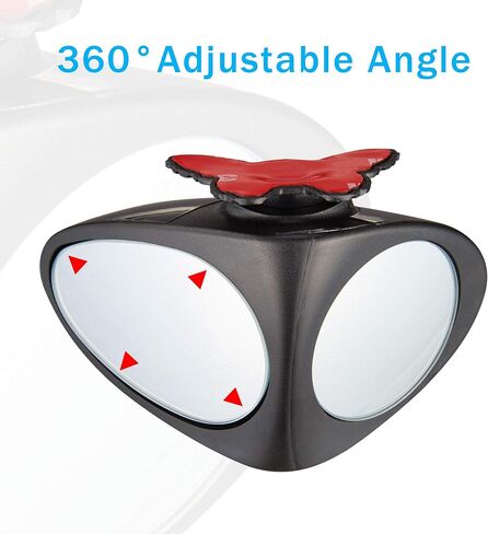 مرآة النقطة العمياء للسيارة 2 في 1 من تومال، دوران 360 درجة، زجاج عالي الدقة قابل للتعديل، زاوية واسعة محدبة، مرآة الرؤية الخلفية، النقطة العمياء للعجلات الأمامية/الخلفية، ملحقات عالمية ذاتية اللصق (يسار + يمين) in Saudi Arabia