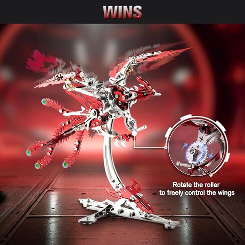 Microworld 3D Metal Puzzle for Adults, Phoenix 3D Metal Model Kits, Mechanical Challenge 3D Puzzle, DIY Animal Difficult 3D Puzzles Home Decor Art Craft Gifts -Blue in Saudi Arabia