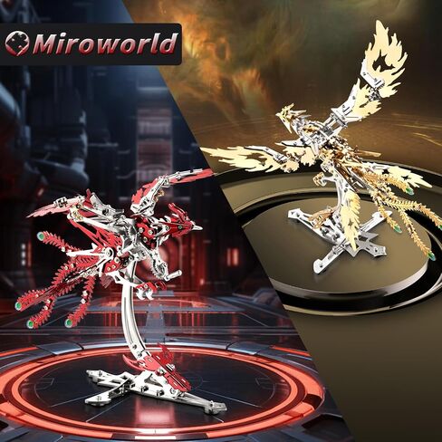 Microworld 3D Metal Puzzle for Adults, Phoenix 3D Metal Model Kits, Mechanical Challenge 3D Puzzle, DIY Animal Difficult 3D Puzzles Home Decor Art Craft Gifts -Blue in Saudi Arabia