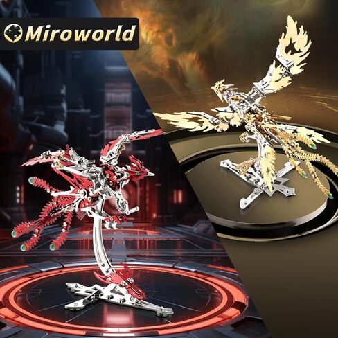 Microworld 3D Metal Puzzle for Adults, Phoenix 3D Metal Model Kits, Mechanical Challenge 3D Puzzle, DIY Animal Difficult 3D Puzzles Home Decor Art Craft Gifts -Blue in Saudi Arabia