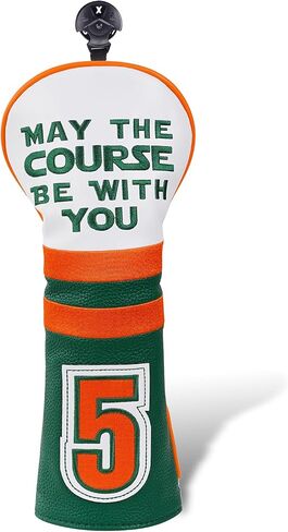 Golf Club Head Covers May The Course Be with You, Golf Head Covers for Woods and Driver, Golf Headcovers Driver Fairway Wood(FW) Hybrid(UT) with Number Tags in Saudi Arabia
