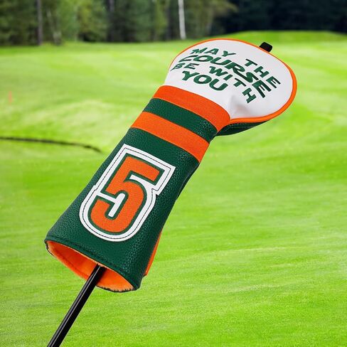 Golf Club Head Covers May The Course Be with You, Golf Head Covers for Woods and Driver, Golf Headcovers Driver Fairway Wood(FW) Hybrid(UT) with Number Tags in Saudi Arabia
