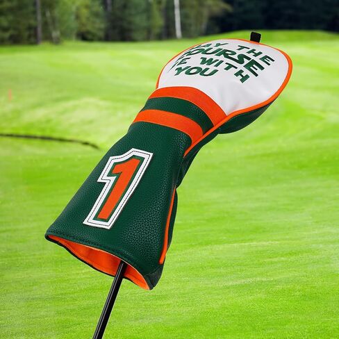 Golf Club Head Covers May The Course Be with You, Golf Head Covers for Woods and Driver, Golf Headcovers Driver Fairway Wood(FW) Hybrid(UT) with Number Tags in Saudi Arabia