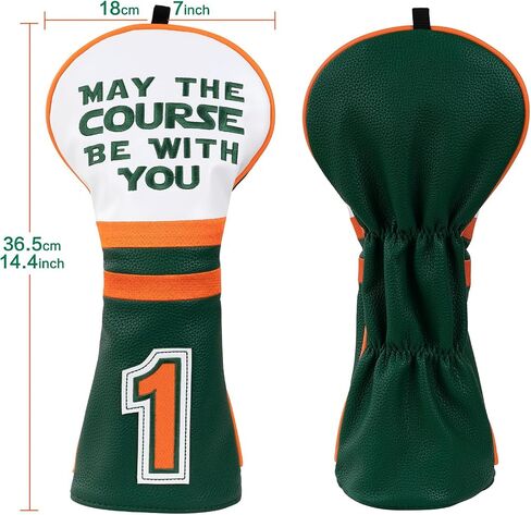 Golf Club Head Covers May The Course Be with You, Golf Head Covers for Woods and Driver, Golf Headcovers Driver Fairway Wood(FW) Hybrid(UT) with Number Tags in Saudi Arabia