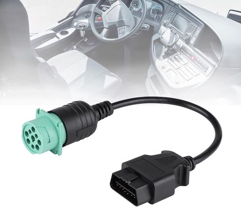 OBD2 9 Pin to 16 Pin Truck Diagnostic Scanner Cable Adapter Male to Female Connector Cord Diagnostic Scan Tool for Cummins Diesel Engine(Male) in Saudi Arabia