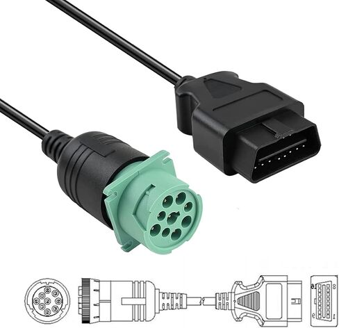 obd2 9 دبوس إلى 16 دبوس شاحنة ماسح ضوئي تشخيصي كابل محول ذكر إلى أنثى موصل الحبل أداة المسح التشخيصي لمحرك الديزل الكمون (ذكر) in Kuwait