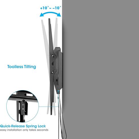 Manhattan Heavy-Duty Low-Profile Tilting TV Wall Mount for Extra-Large 60 to 120 in. TV up to 264 lbs, Slim Design, Spring-Locked, Pull-Cord Released, Max. 900x600 VESA - Lifetime Mfg Warranty -461931 in Saudi Arabia
