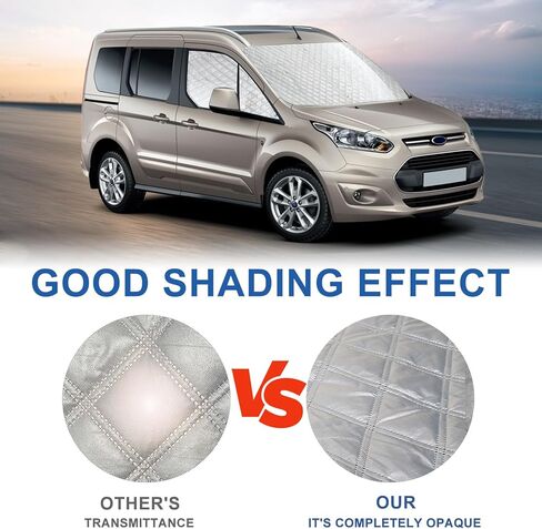 مجموعة ظلال الشمس للزجاج الأمامي متوافقة مع 2012-2021 Transit Connect، مظلة جانبية معزولة للمقعد الأمامي لجميع المواسم، عاكس للأشعة فوق البنفسجية لحماية الخصوصية in Kuwait