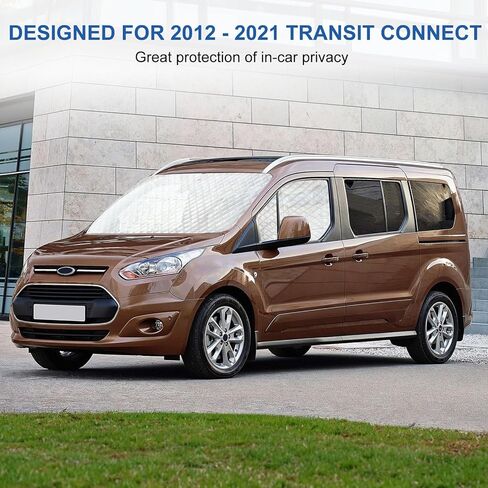 مجموعة ظلال الشمس للزجاج الأمامي متوافقة مع 2012-2021 Transit Connect، مظلة جانبية معزولة للمقعد الأمامي لجميع المواسم، عاكس للأشعة فوق البنفسجية لحماية الخصوصية in Kuwait